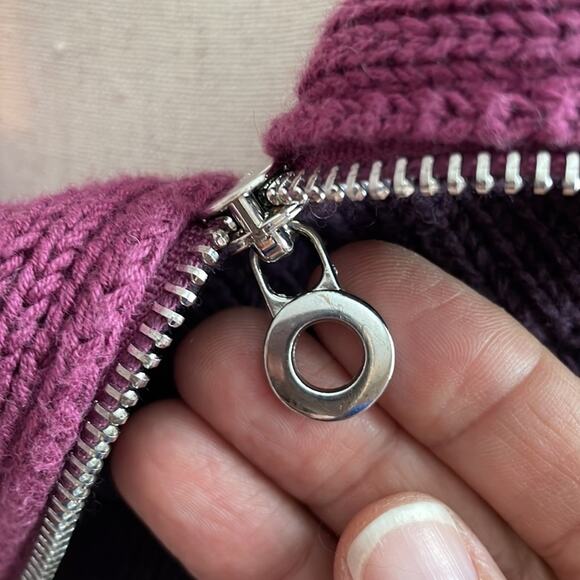 Soft Surroundings Sweater Dress Pockets Funnel Turtleneck Thick Knit Purple Sz S - Picture 11 of 14